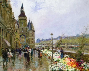 Blomsterförsäljare vid Seine